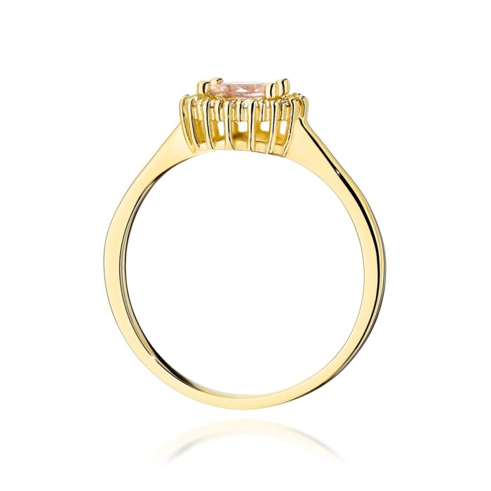 Inel Aur 14K cu Morganit 0.40 ct si Diamante Naturale 0.14 ct - Imagine 3