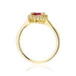 Inel Aur 14K cu Rubin 0.60 ct si Diamante Naturale 0.14 ct - Imagine 3