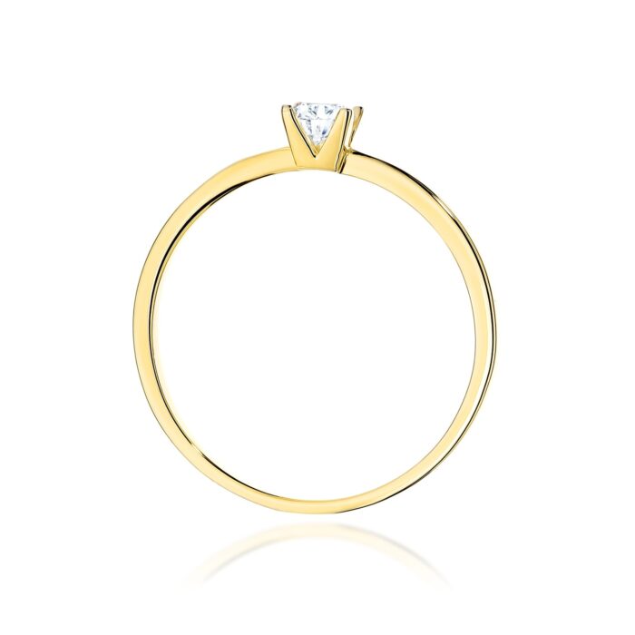 Inel Aur 14K cu Diamant Natural 0.15 ct - Imagine 3