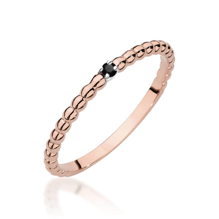 Inel Aur 14K W0601 Diamant Negru 0.02ct - Imagine 5