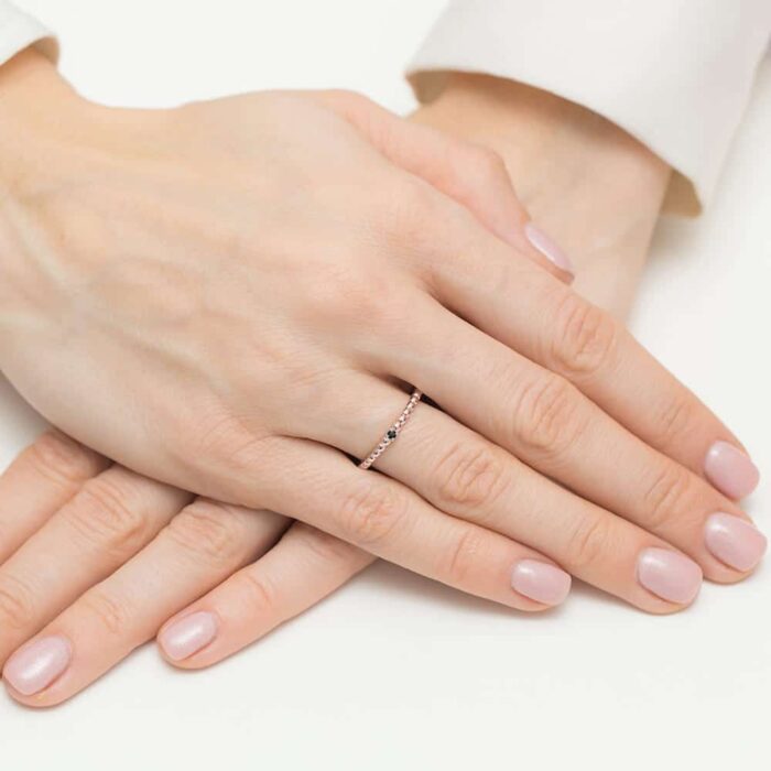 Inel Aur 14K W0601 Diamant Negru 0.02ct - Imagine 8