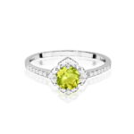 Inel Aur 14K cu Peridot 0.60 ct si Diamante Naturale 0.13 ct - Imagine 6