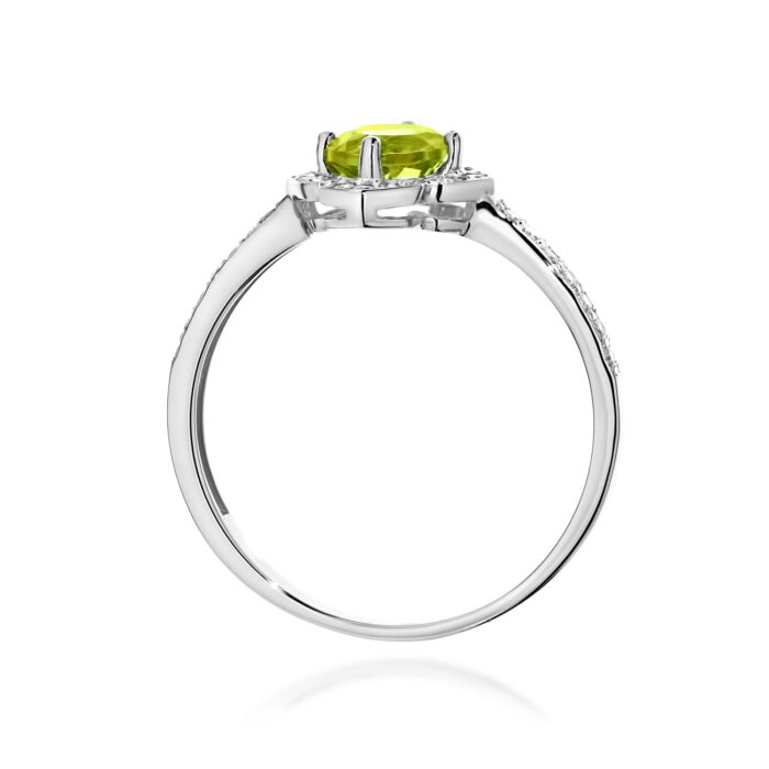 Inel Aur 14K cu Peridot 0.60 ct si Diamante Naturale 0.13 ct - Imagine 7