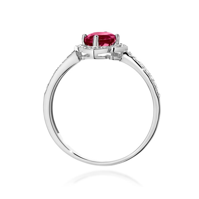 Inel Aur 14K cu Rodolit 0.60 ct si Diamante Naturale 0.13 ct - Imagine 7