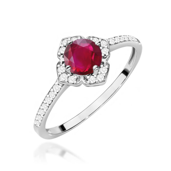 Inel Aur 14K cu Rubin 0.60 ct si Diamante Naturale 0.13 ct - Imagine 5