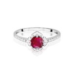 Inel Aur 14K cu Rubin 0.60 ct si Diamante Naturale 0.13 ct - Imagine 6
