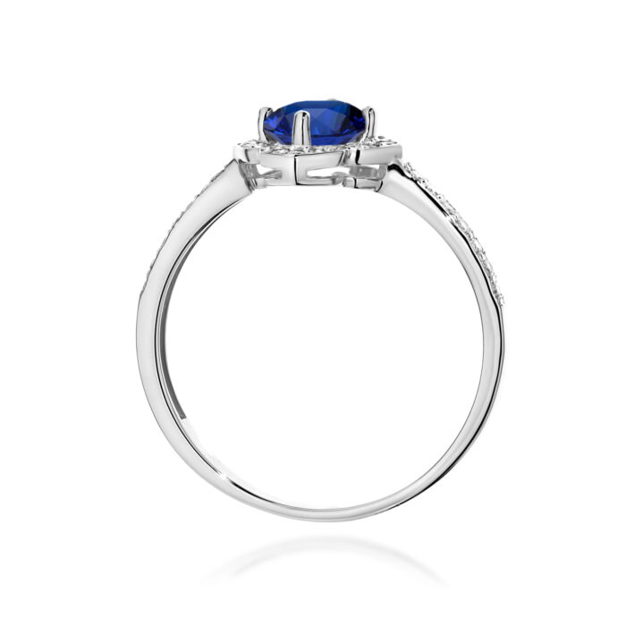Inel Aur 14K cu Safir 0.50 ct si Diamante Naturale 0.13 ct - Imagine 7
