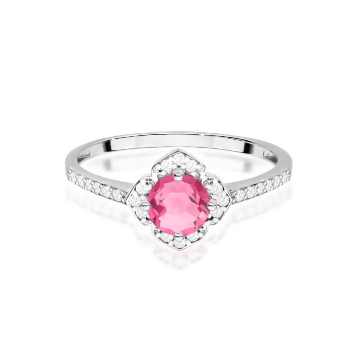 Inel Aur 14K cu Topaz Roz 0.60 ct si Diamante Naturale 0.13 ct - Imagine 6