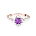 Inel Aur 14K cu Ametist 0.50 ct si Diamante Naturale 0.13 ct - Imagine 9