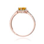 Inel Aur 14K cu Citrin 0.50 ct si Diamante Naturale 0.13 ct - Imagine 11