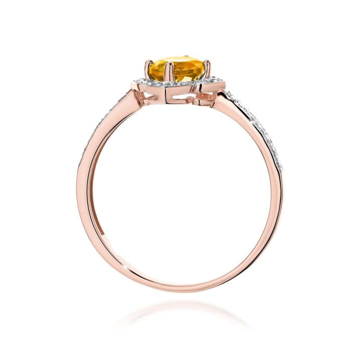 Inel Aur 14K cu Citrin 0.50 ct si Diamante Naturale 0.13 ct - Imagine 11
