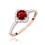 Inel Aur 14K cu Garnet 0.60 ct si Diamante Naturale 0.13 ct - Imagine 9