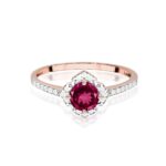 Inel Aur 14K cu Rodolit 0.60 ct si Diamante Naturale 0.13 ct - Imagine 10