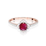 Inel Aur 14K cu Rubin 0.60 ct si Diamante Naturale 0.13 ct - Imagine 10