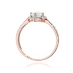 Inel Aur 14K cu Safir Alb 0.60 ct si Diamante Naturale 0.13 ct - Imagine 11