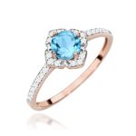 Inel Aur 14K cu Topaz Albastru 0.50 ct si Diamante Naturale 0.13 ct - Imagine 9