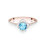 Inel Aur 14K cu Topaz Albastru 0.50 ct si Diamante Naturale 0.13 ct - Imagine 10