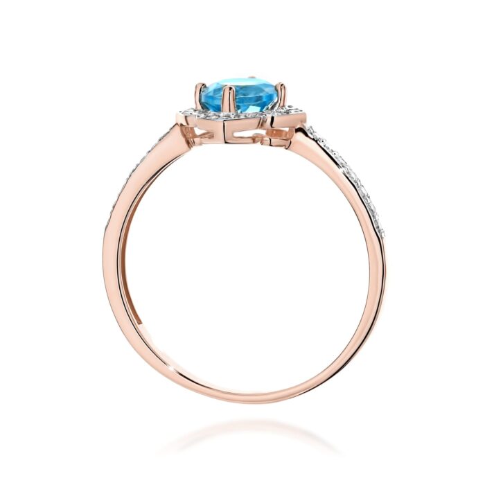 Inel Aur 14K cu Topaz Albastru 0.50 ct si Diamante Naturale 0.13 ct - Imagine 11