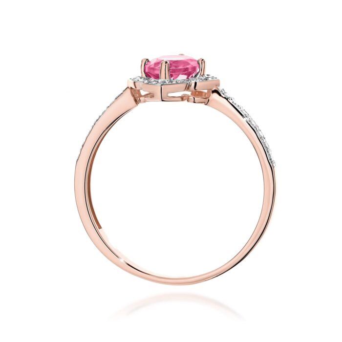 Inel Aur 14K cu Topaz Roz 0.60 ct si Diamante Naturale 0.13 ct - Imagine 11