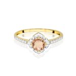 Inel Aur 14K cu Morganit 0.40 ct si Diamante Naturale 0.13 ct - Imagine 2