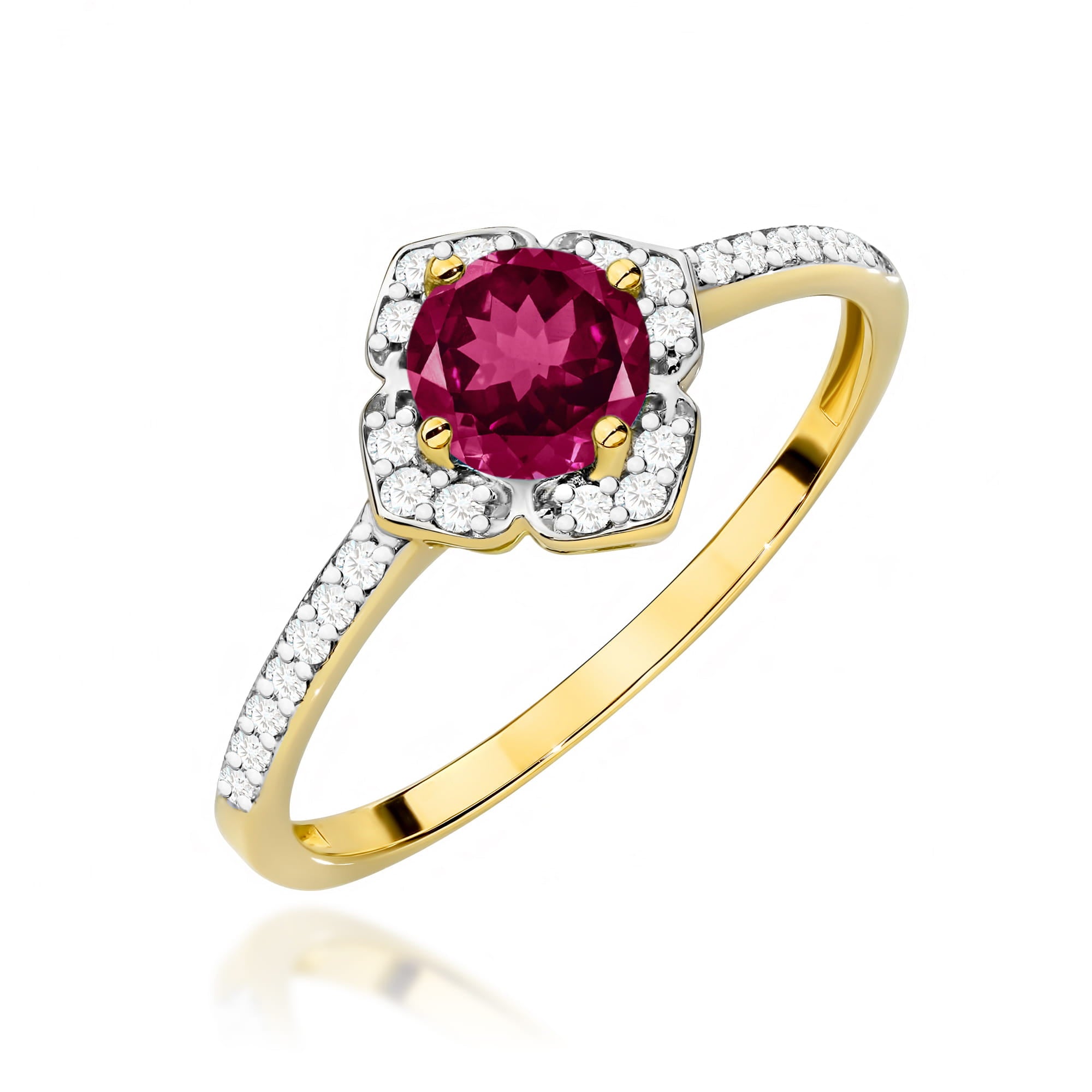 W0603.Z3.RHR_.01_1.jpg Inel Aur 14K cu Rodolit 0.60 ct si Diamante Naturale 0.13 ct - Imagine 1