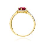 Inel Aur 14K cu Rodolit 0.60 ct si Diamante Naturale 0.13 ct - Imagine 3