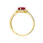 Inel Aur 14K cu Rubin 0.60 ct si Diamante Naturale 0.13 ct - Imagine 3