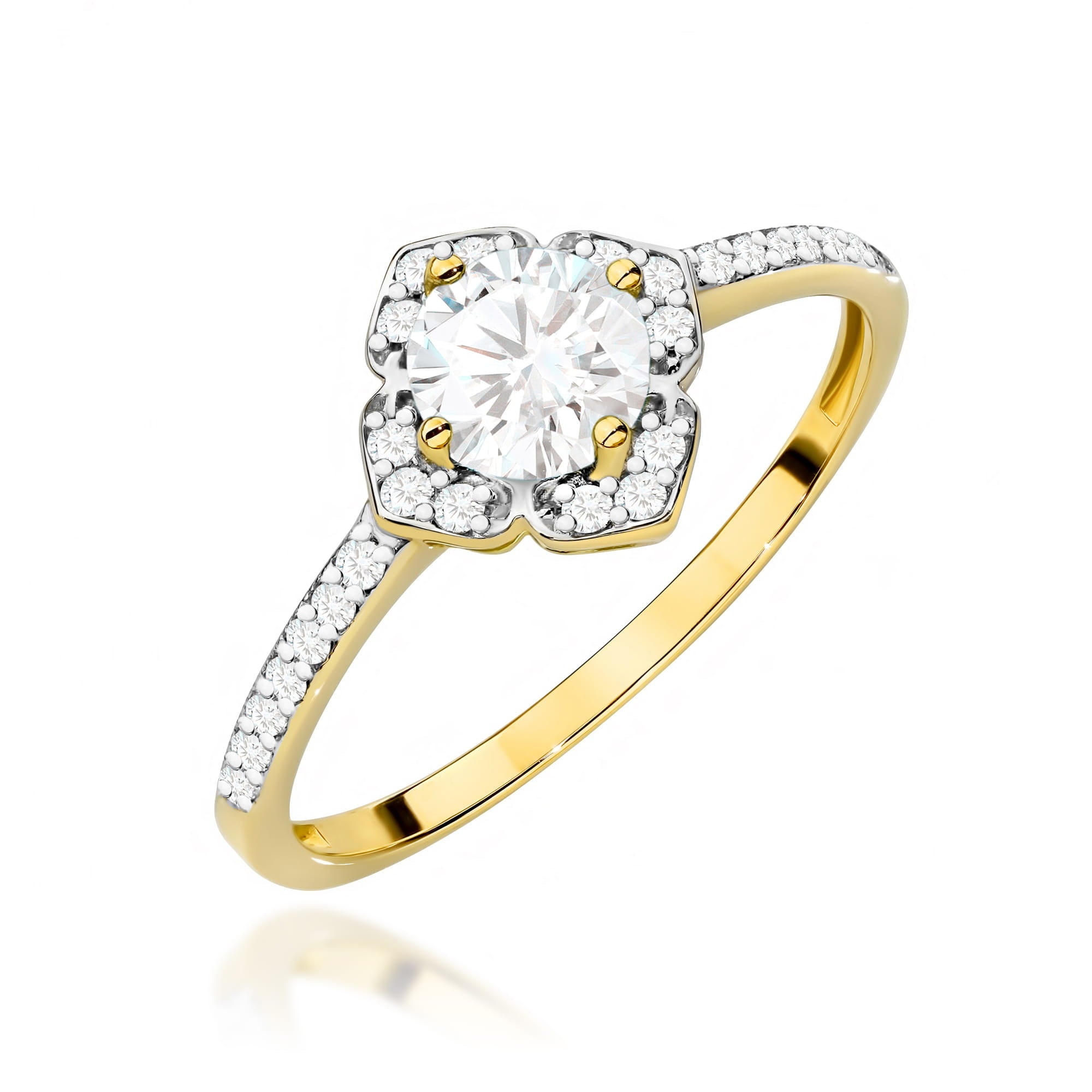 W0603.Z3.SAW_.01_1.jpg Inel Aur 14K cu Safir Alb 0.60 ct si Diamante Naturale 0.13 ct - Imagine 1