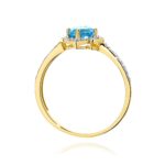 Inel Aur 14K cu Topaz Albastru 0.50 ct si Diamante Naturale 0.13 ct - Imagine 3