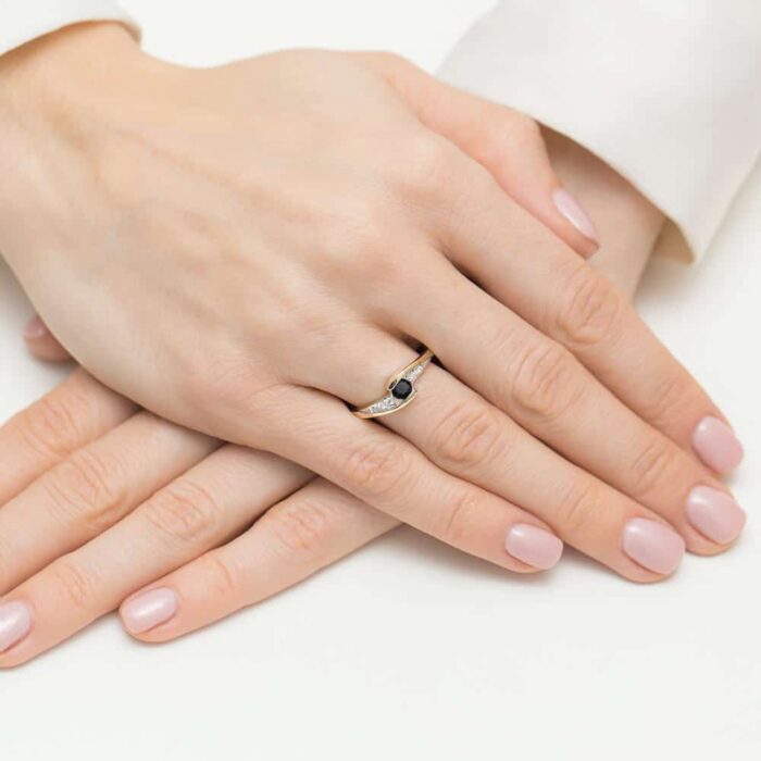 Inel Aur 14K W0618 Diamant Negru 0.30ct - Imagine 4