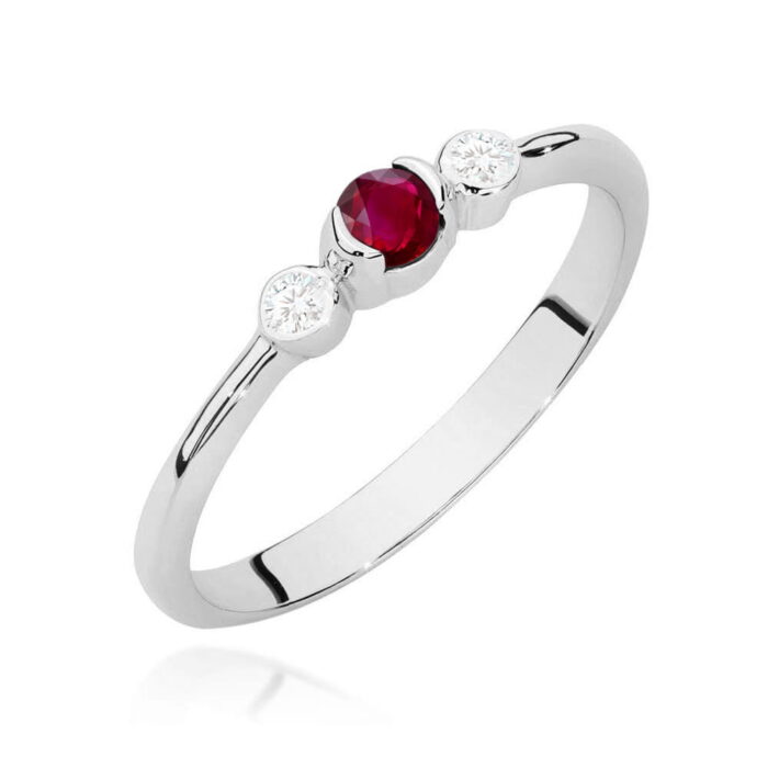 Inel Aur 14K cu Rubin 0.15 ct si Diamante Naturale 0.06 ct - Imagine 5