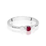 Inel Aur 14K cu Rubin 0.15 ct si Diamante Naturale 0.06 ct - Imagine 6