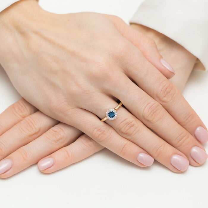 Inel Aur 14K W0622 Topaz London Blue 0.50ct - Imagine 4