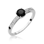 Inel Aur 14K cu Diamant Negru 0.50 ct si Diamante Laterale 0.05 ct - Imagine 9