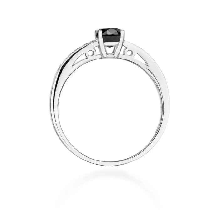 Inel Aur 14K cu Diamant Negru 0.50 ct si Diamante Laterale 0.05 ct - Imagine 11