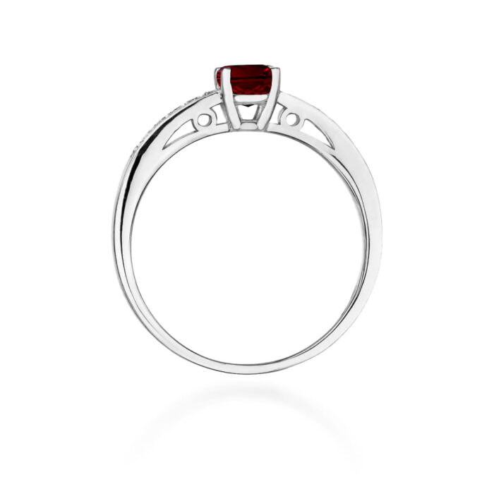 Inel Aur 14K cu Granat 0.60 ct si Diamante 0.05 ct - Imagine 11