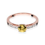 Inel Aur 14K cu Citrin 0.50 ct si Diamante 0.05 ct - Imagine 9