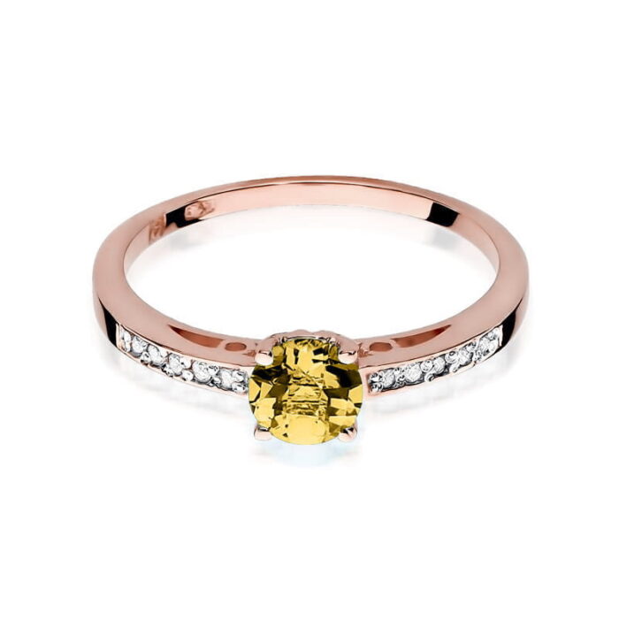 Inel Aur 14K cu Citrin 0.50 ct si Diamante 0.05 ct - Imagine 9