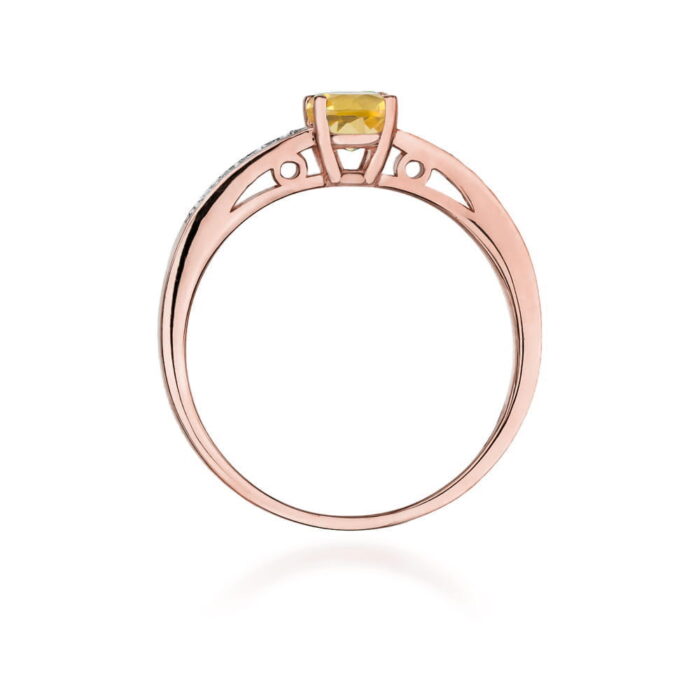 Inel Aur 14K cu Citrin 0.50 ct si Diamante 0.05 ct - Imagine 10