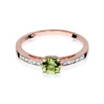 Inel Aur 14K  cu Peridot 0.60 ct si Diamante laterale 0.05 ct - Imagine 9