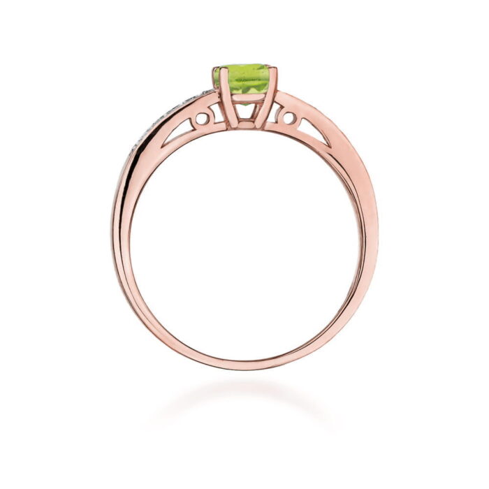 Inel Aur 14K  cu Peridot 0.60 ct si Diamante laterale 0.05 ct - Imagine 10