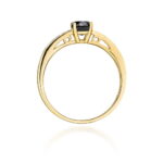 Inel Aur 14K cu Diamant Negru 0.50 ct si Diamante Laterale 0.05 ct - Imagine 3