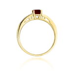 Inel Aur 14K cu Granat 0.60 ct si Diamante 0.05 ct - Imagine 3