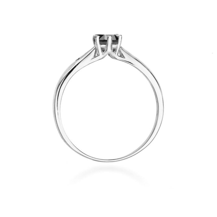 Inel Aur 14K W074 Diamant Negru 0.50ct - Imagine 11