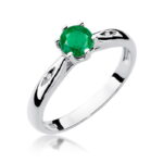 Inel Aur 14K cu Smarald 0.50 ct si Diamante 0.01 ct - Imagine 5