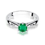 Inel Aur 14K cu Smarald 0.50 ct si Diamante 0.01 ct - Imagine 6