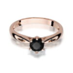 Inel Aur 14K W074 Diamant Negru 0.50ct - Imagine 6