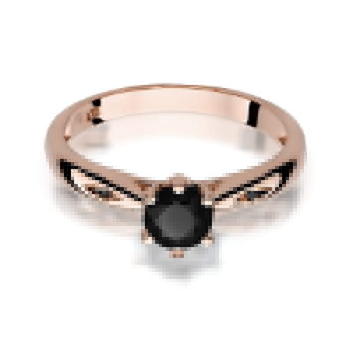 Inel Aur 14K W074 Diamant Negru 0.50ct - Imagine 6