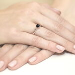 Inel Aur 14K W074 Diamant Negru 0.50ct - Imagine 8