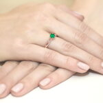 Inel Aur 14K cu Smarald 0.50 ct si Diamante 0.01 ct - Imagine 12